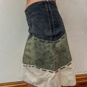 Genuine leather skirt